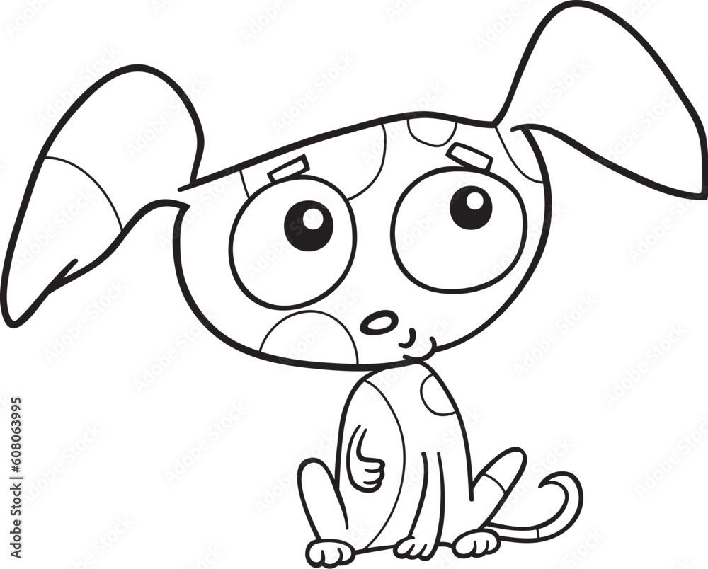 Φωτογραφία cartoon illustration of cute little puppy for coloring book