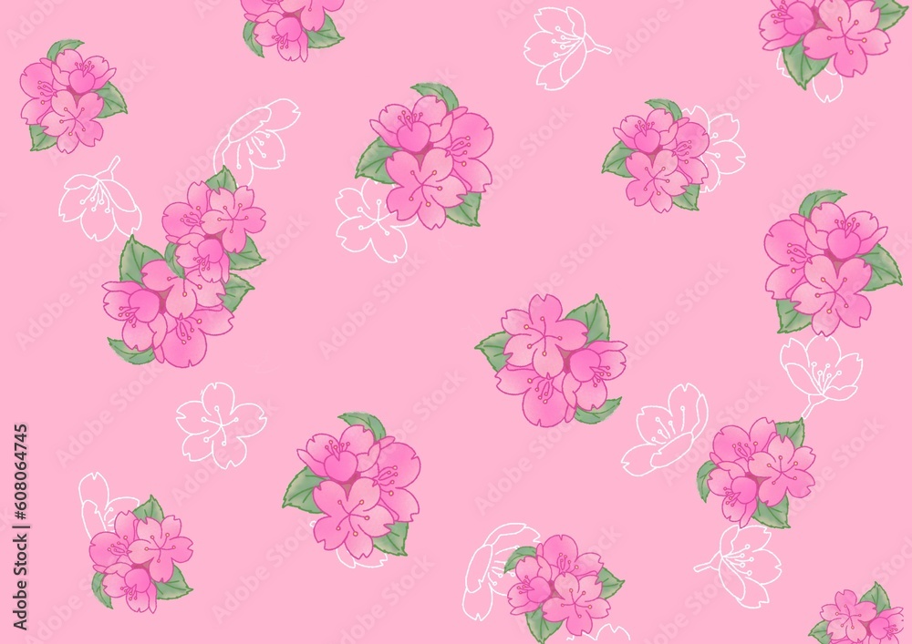 seamless floral pattern桜の背景