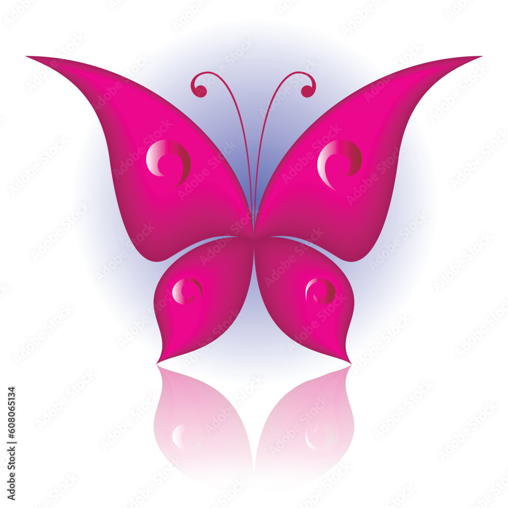 Vector illustration of magenta icon simply butterfly Vector illustration of magenta icon simply butterfly