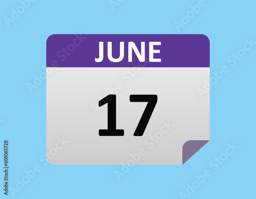 Flat icon 17th of June isolated on white background. Vector illustration.