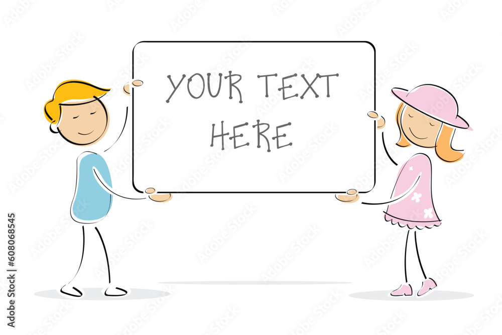 illustration of kids holding blank board on an isolated background illustration of kids holding blank board on an isolated background