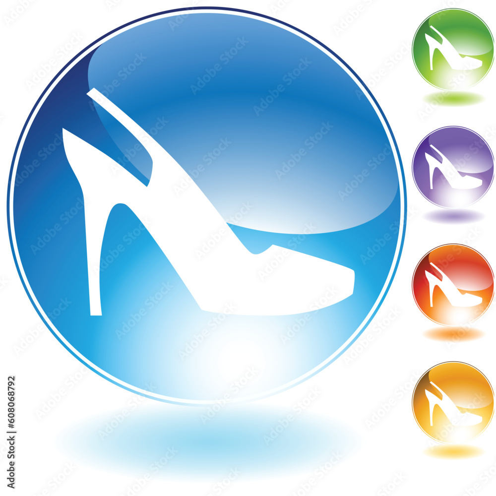 Strap shoe crystal icon isolated on a white background. Strap shoe crystal icon isolated on a white background.