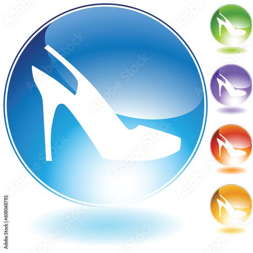 Strap shoe crystal icon isolated on a white background.