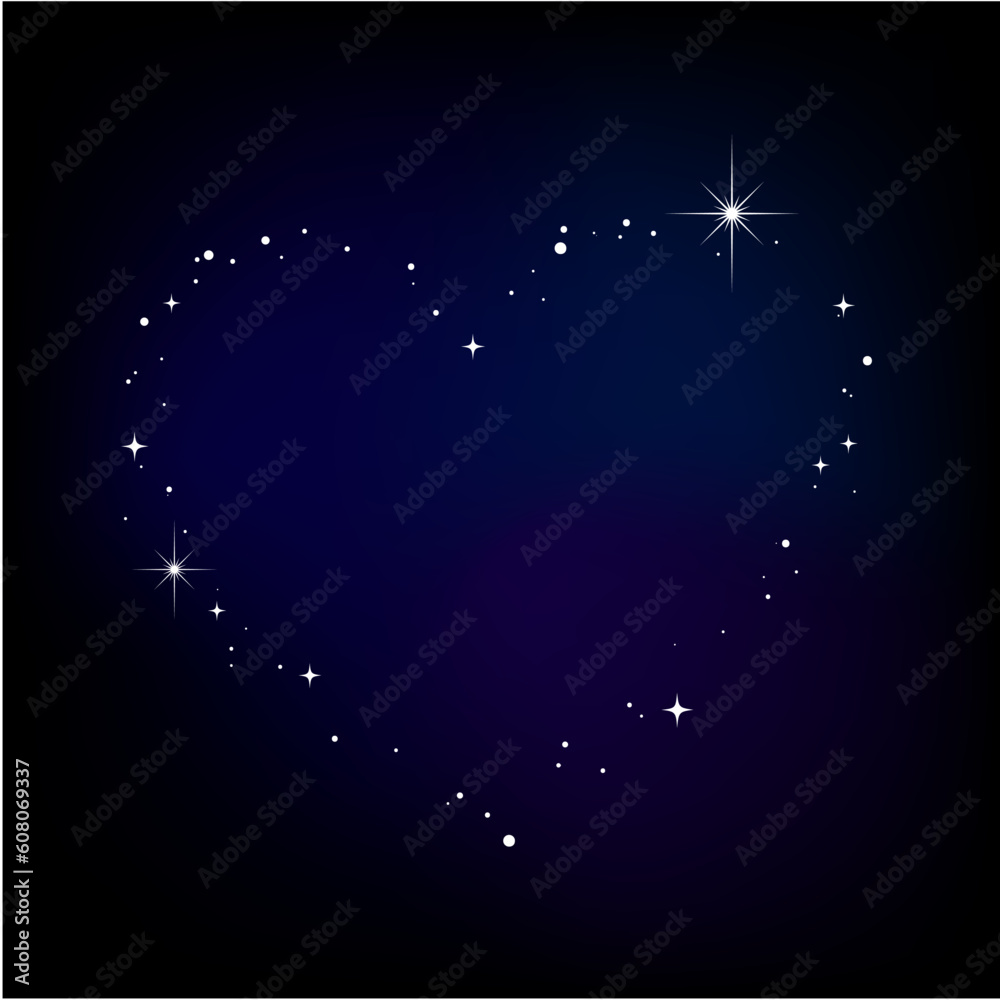 Fototapeta premium Star heart in night sky