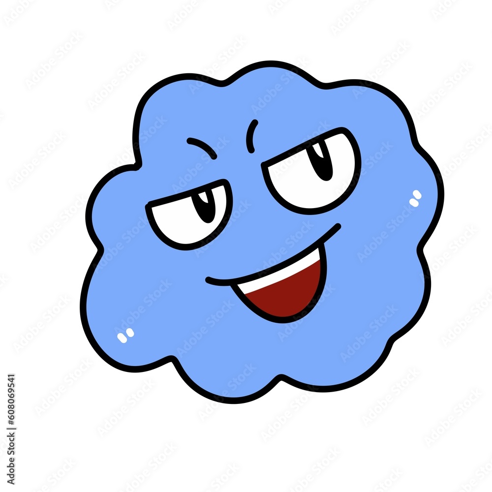 cute cartoon kawaii expression illustration, cloud cartoon