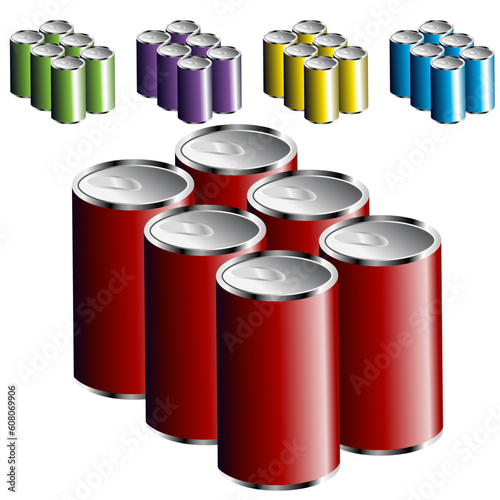 An image of a six pack of cans.