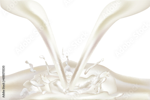 illustration of vector milk splash on isolated  background