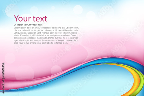 illustration of abstract colorful wavy vector background with sample text