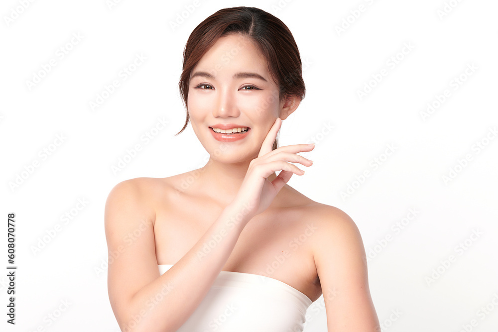 Beautiful young asian woman with clean fresh skin on white background, Face care, Facial treatment, Cosmetology, beauty and spa, Asian women portrait. Beautiful young asian woman with clean fresh skin on white background, Face care, Facial treatment, Cosmetology, beauty and spa, Asian women portrait.
