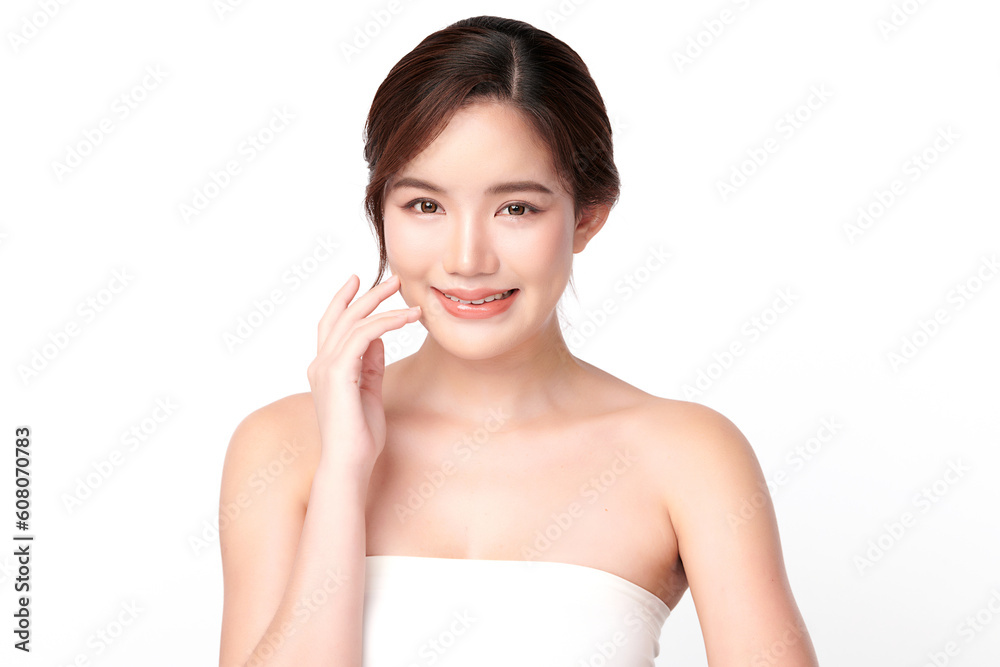 Beautiful young asian woman with clean fresh skin on white background, Face care, Facial treatment, Cosmetology, beauty and spa, Asian women portrait. Beautiful young asian woman with clean fresh skin on white background, Face care, Facial treatment, Cosmetology, beauty and spa, Asian women portrait.