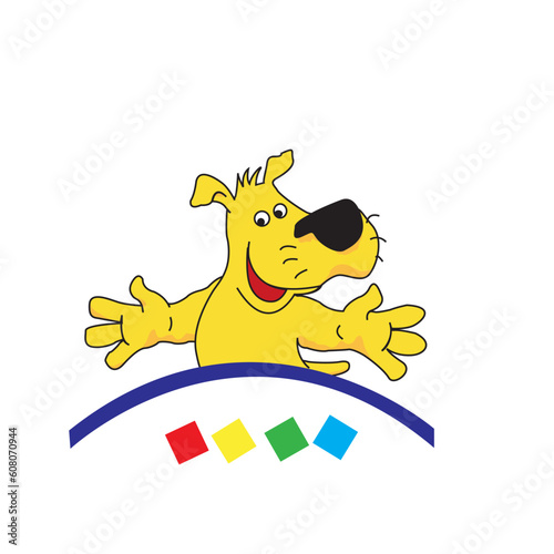 colourful puppy on a white background. Vector