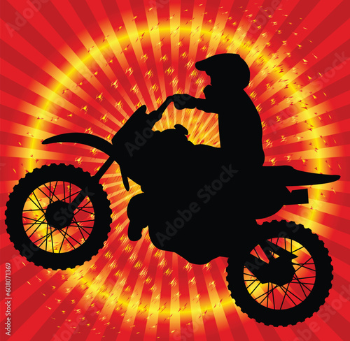 motorcyclist on the abstract background - vector