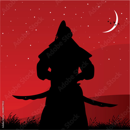 vector illustration of an angry warrior