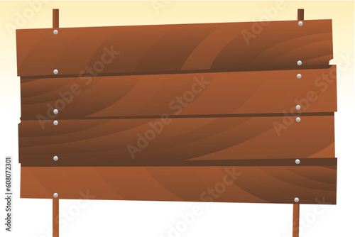 vector illustration of wooden signboard