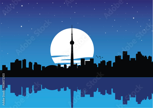 vector cityscape of Toronto