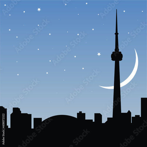 vector cityscape of Toronto