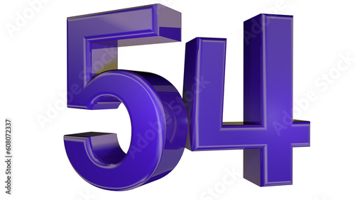 Purple 3d number 54 photo