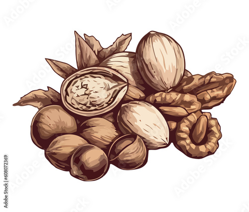 Healthy snack nutshell and nuts mix
