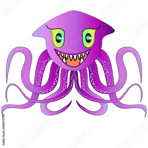 purple squid demon drawing