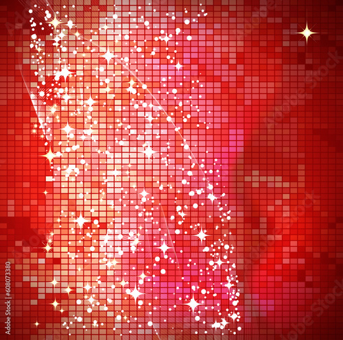 Red mosaic background - vector illustration