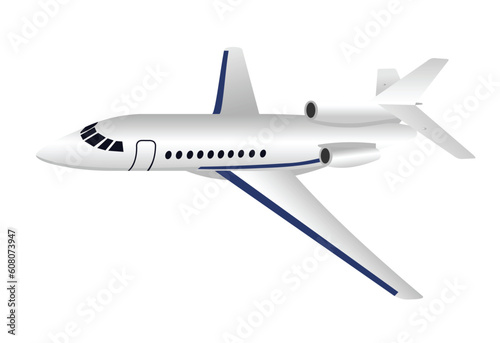 Realistic illustration aircraft is isolated on white background - vector