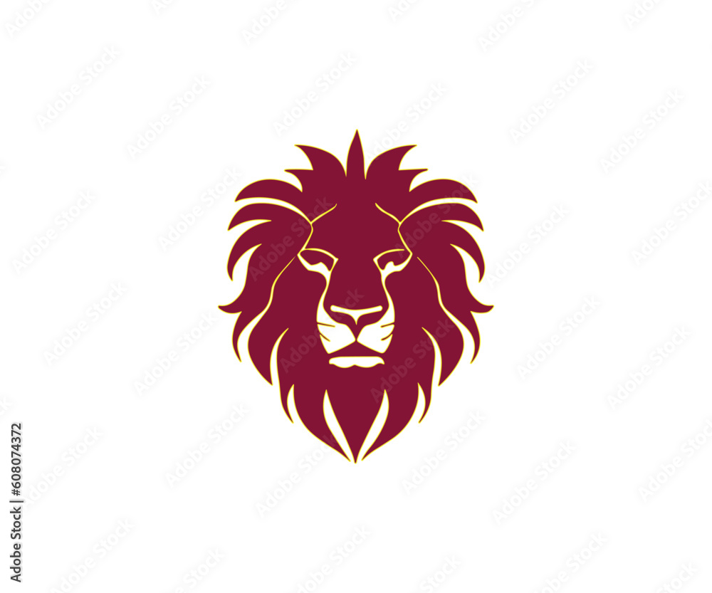Obraz premium Lion head logo design cartoon