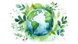 Free watercolor earth day background, generat ai