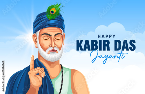 Famous 15th-century poet and mystic saint of India. Jayanti celebration on 4 June background for religious holiday of India.