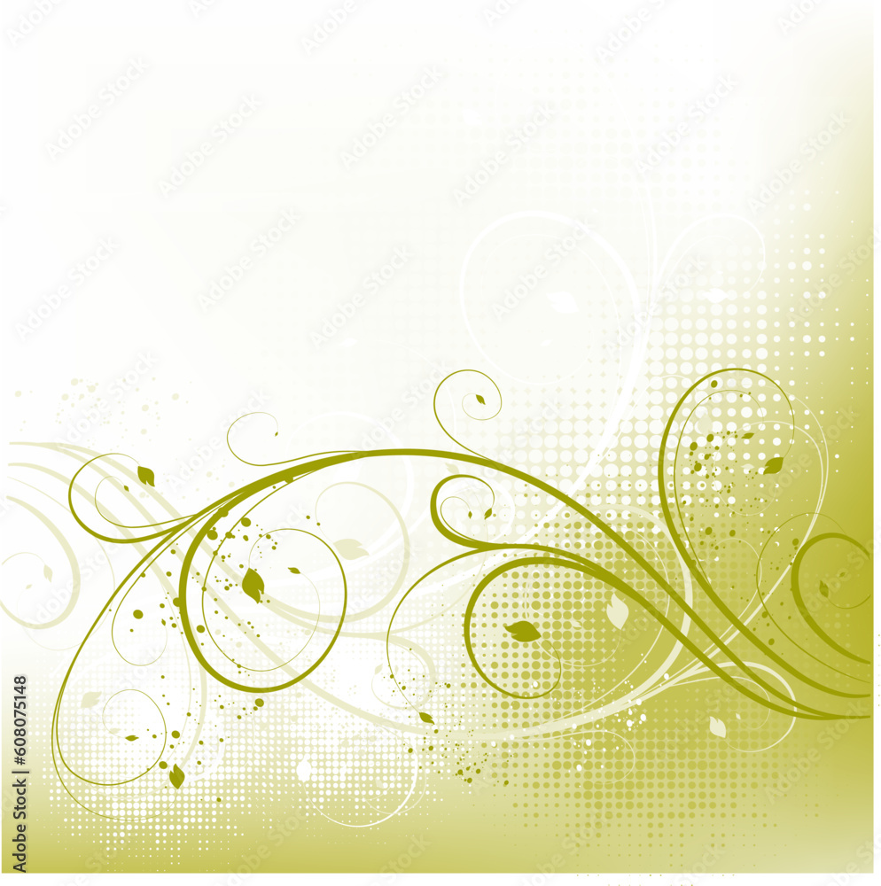 Vector white and green beauty floral background Vector white and green beauty floral background