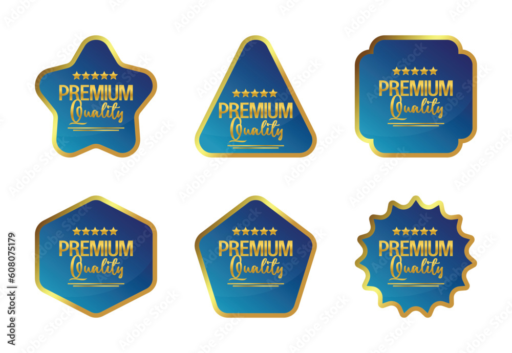 Premium quality sticker label set icon, with golden color and attractive gradient. vector for banner, flyer, poster, social media sale.