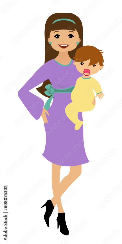 Happy mother holding her baby Happy mother holding her baby