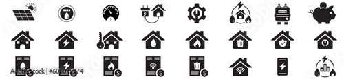 Public utilities, electricity, Gas, water, heating, line icons vector illustration editable stroke. 