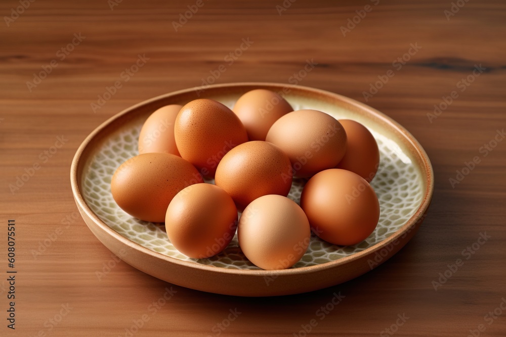 Portrait chicken eggs on the table AI Generative Portrait chicken eggs on the table AI Generative