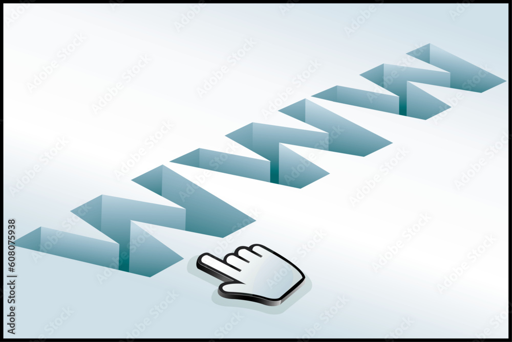illustration of www with hand pointer illustration of www with hand pointer