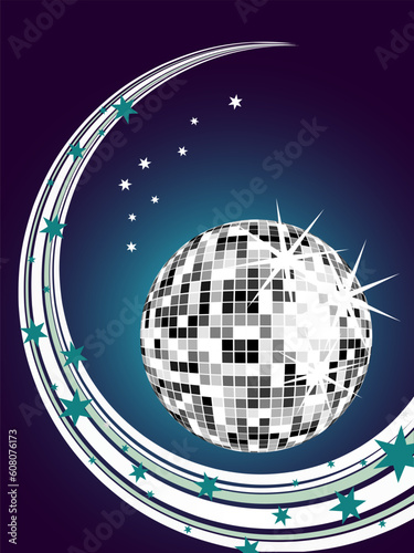 vector eps10 illustration of a mirror ball on an abstract background