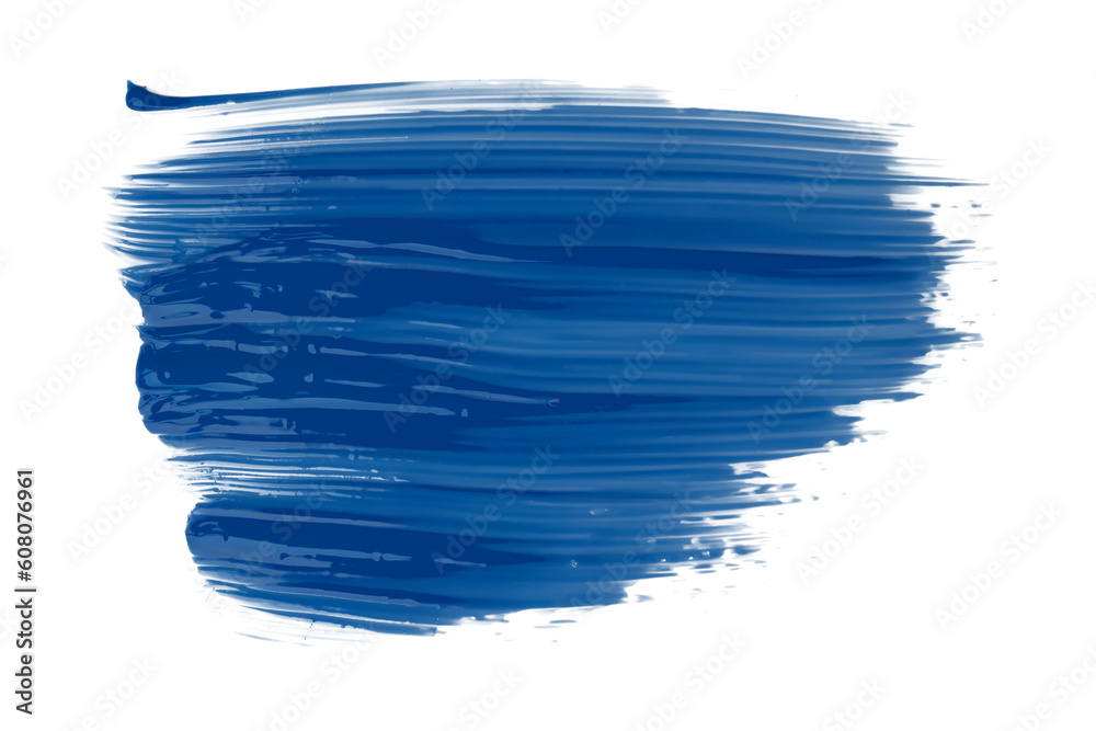 Shiny blue brush watercolor painting isolated on transparent background. watercolor png