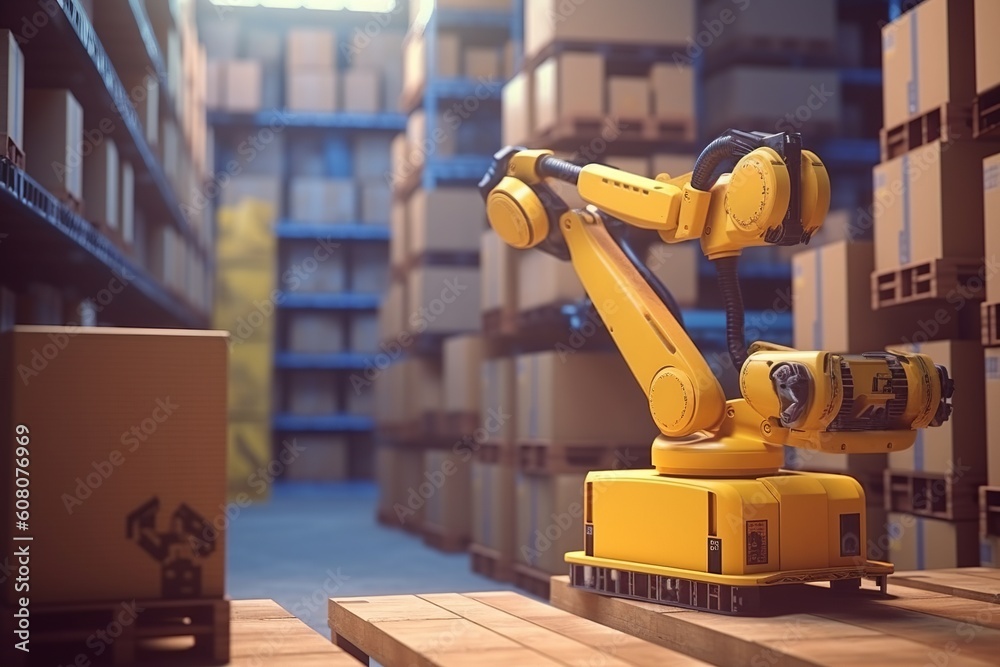 forklift in warehouse