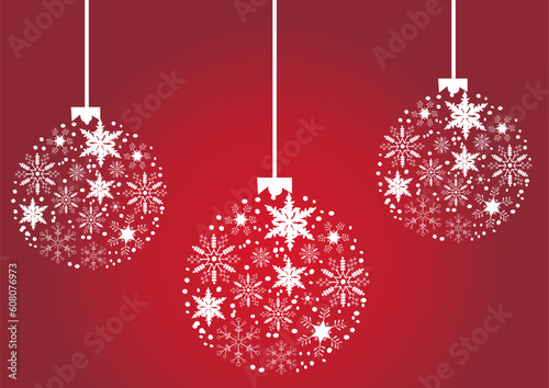vector illustration of christmas tree balls made of snowflakes