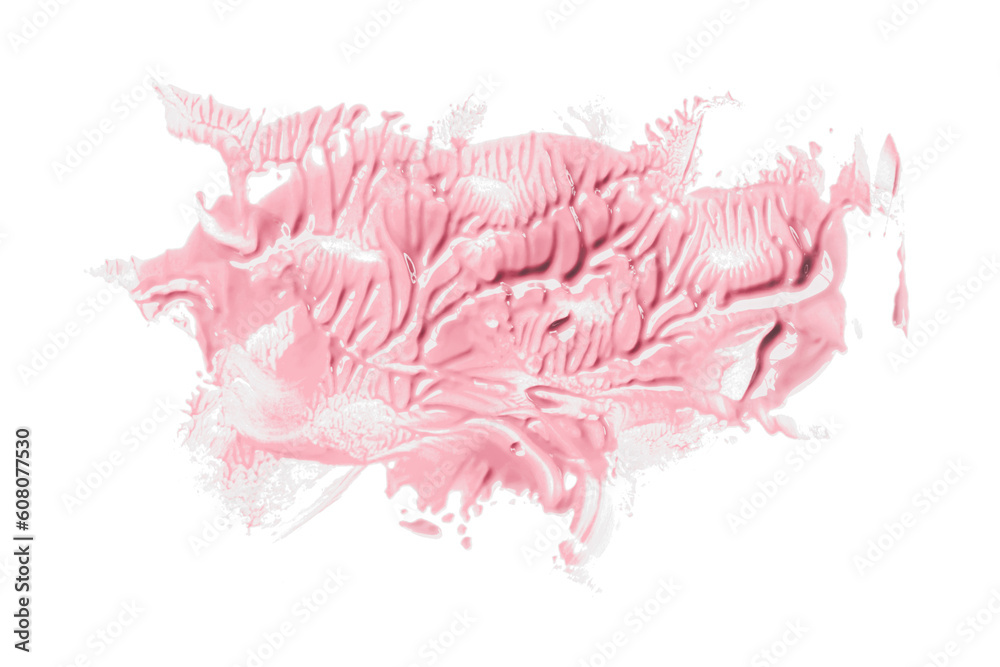 Fototapeta premium Shiny pink brush watercolor painting isolated on transparent background. watercolor png