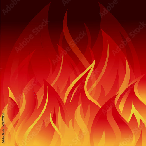 Digital png illustration of flames on red and on transparent background