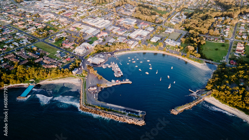 Aerial view of Ulladulla Harbour, Ulladulla, NSW, Australia