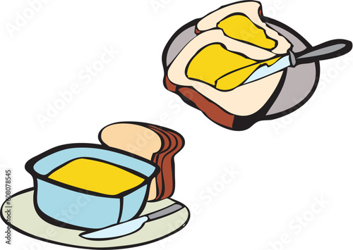 two vector of bread and butter