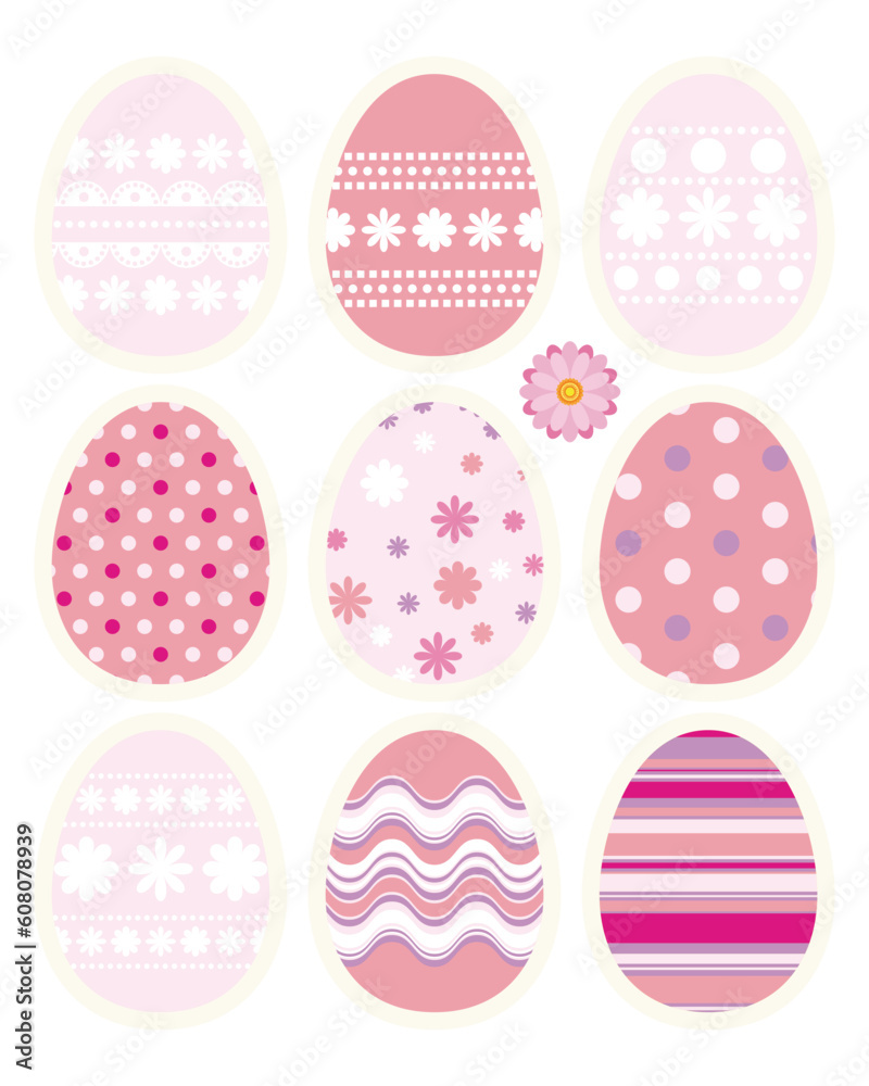 Set of Easter eggs - an illustration for your design project. Set of Easter eggs - an illustration for your design project.