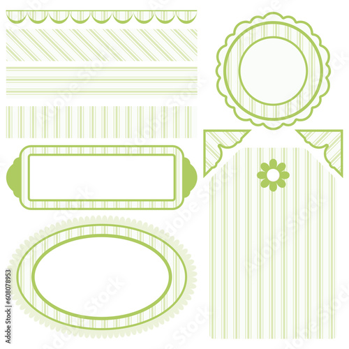 Set of elements for design. Motive of green band.