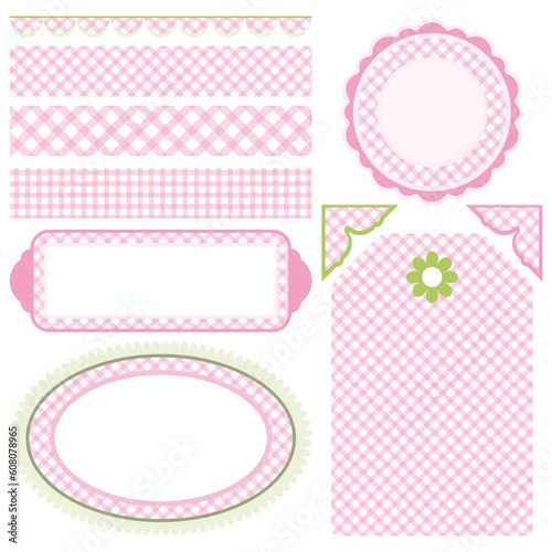 Set of elements for design. Motive of pink cell.