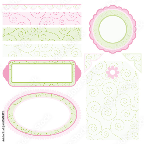 Set of elements for design. Motive curls.