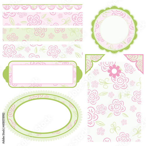 Set Of Elements For Design. Floral Motive