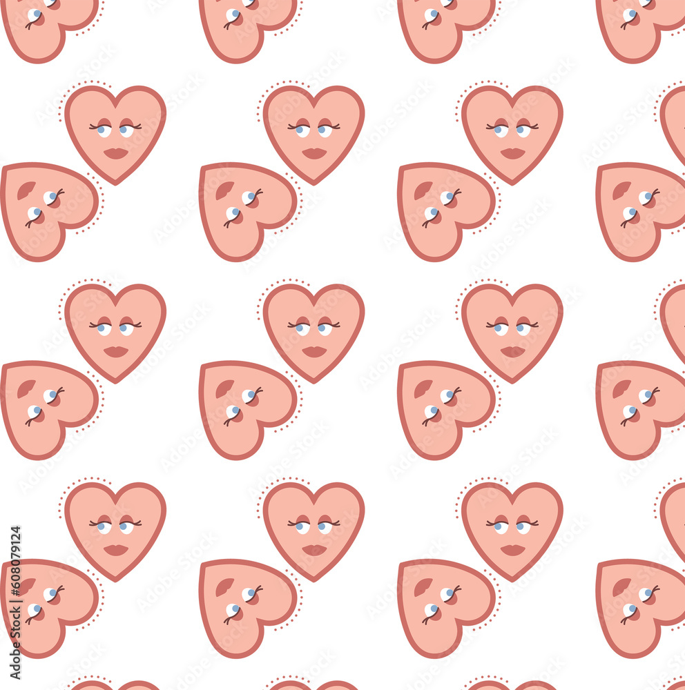 Digital png illustration of hearts with faces pattern on transparent background Digital png illustration of hearts with faces pattern on transparent background