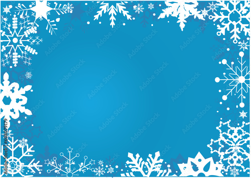 vector illustration of snowflake frame