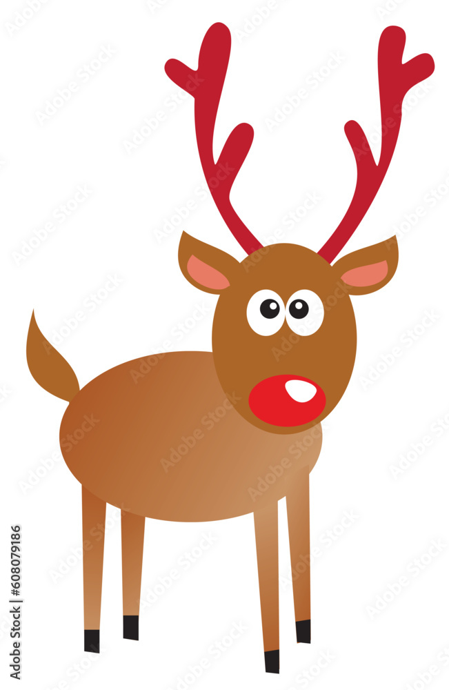 vector illustration of funny rudolf isolated on white background vector illustration of funny rudolf isolated on white background